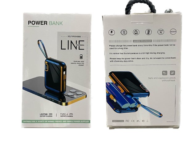 &+  POWER BANK 15000MAH COMPACTO + CABLE IPHONE (8706)